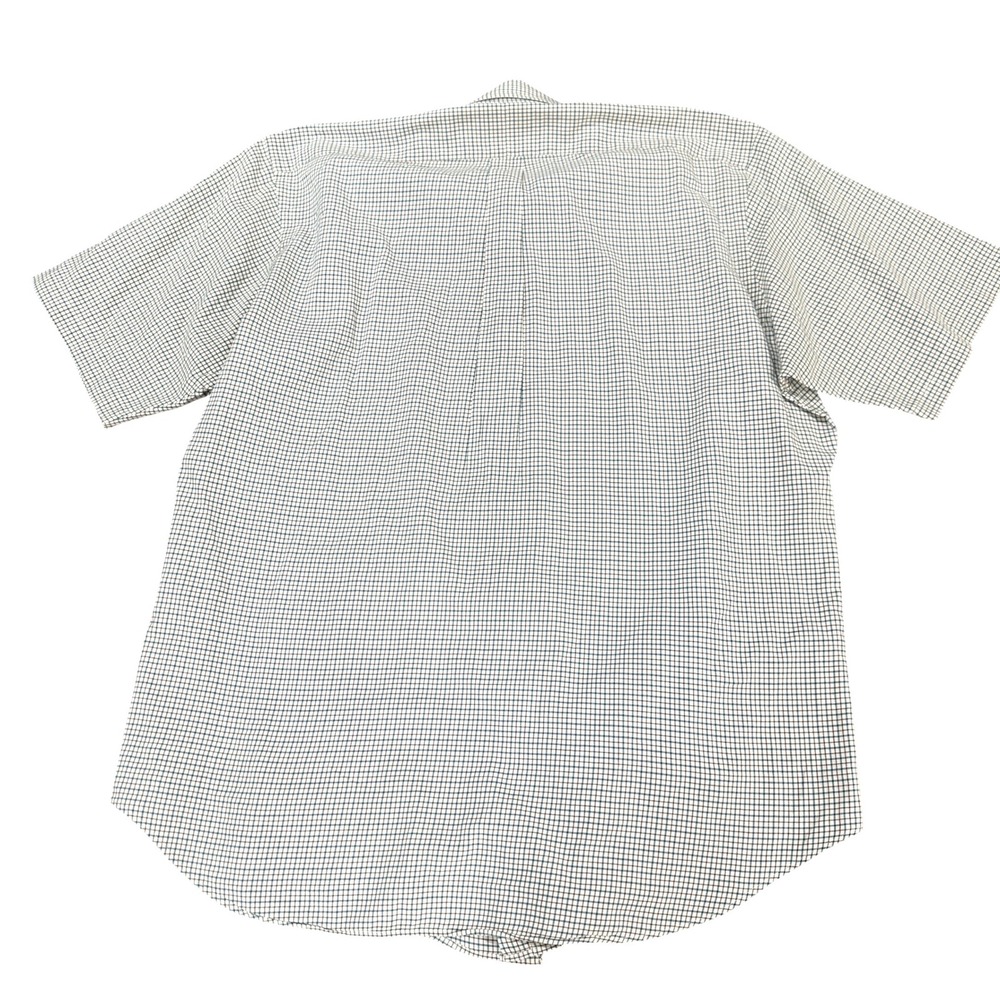 Ralph Lauren Classic Fit Short Sleeve Button Down Shirt XL White + Teal + Brown - Picture 4 of 6